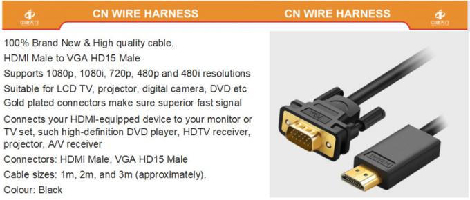 Multimedia kabel Draadboeien Aanpasbare videoconversie USB HDMI naar VGA kabel 0