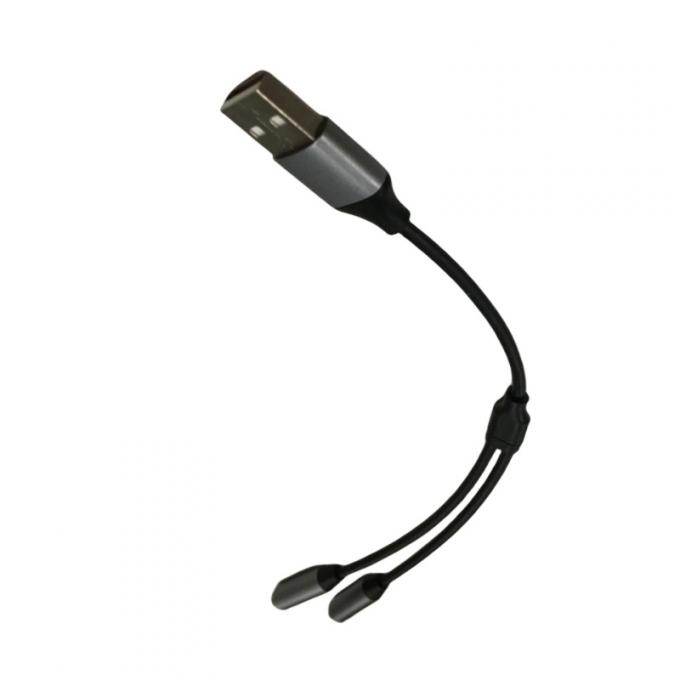 OEM Elektronisch Draad Harness Een USB tot Twee 3.5mm Koptelefoon Jack Adapter 0