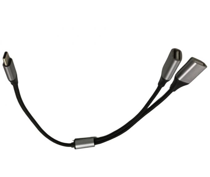 OEM Elektronisch Draad Harness Een USB tot Twee 3.5mm Koptelefoon Jack Adapter 4