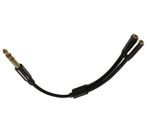 1 / 4 inch koptelefoon splitter kabel assemblage 2 vrouwelijke naar 1 mannelijke audio kabel