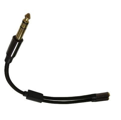 1 / 4 inch koptelefoon splitter kabel assemblage 2 vrouwelijke naar 1 mannelijke audio kabel