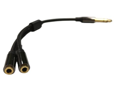 1 / 4 inch koptelefoon splitter kabel assemblage 2 vrouwelijke naar 1 mannelijke audio kabel