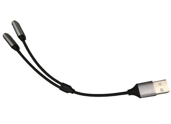 OEM Elektronisch Draad Harness Een USB tot Twee 3.5mm Koptelefoon Jack Adapter