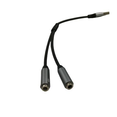 OEM Elektronisch Draad Harness Een USB tot Twee 3.5mm Koptelefoon Jack Adapter