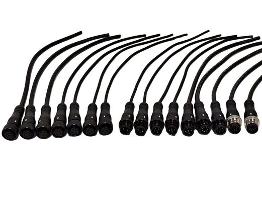 Mannelijke rechte M12-kabel voor LED-apparatuur / medisch apparaat OEM