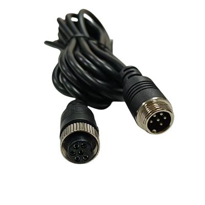 Op maat gemaakte M12 6 Core Man to Female Sensor Wire Harness Video Camera Extension Cable