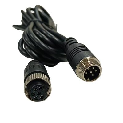 Op maat gemaakte M12 6 Core Man to Female Sensor Wire Harness Video Camera Extension Cable
