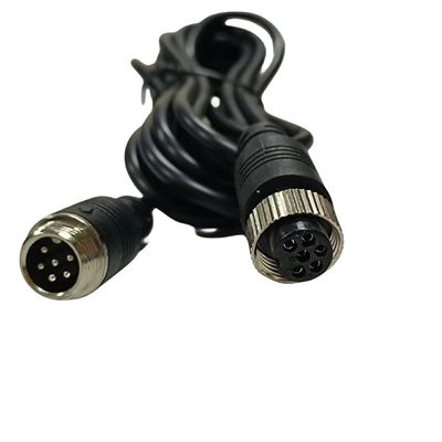 Op maat gemaakte M12 6 Core Man to Female Sensor Wire Harness Video Camera Extension Cable