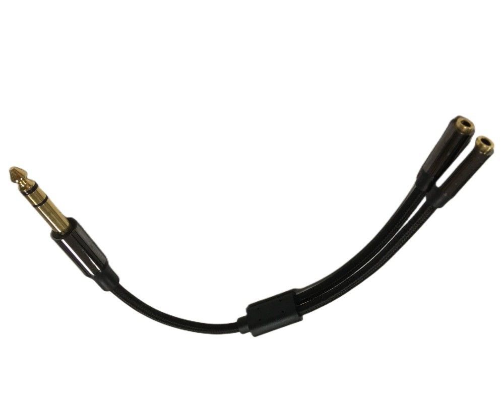1 / 4 inch koptelefoon splitter kabel assemblage 2 vrouwelijke naar 1 mannelijke audio kabel