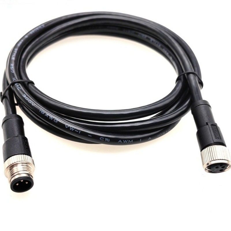 Custom M12 A Type IP68 waterdichte draadbanden voor autobeveiliging / industriële apparatuur