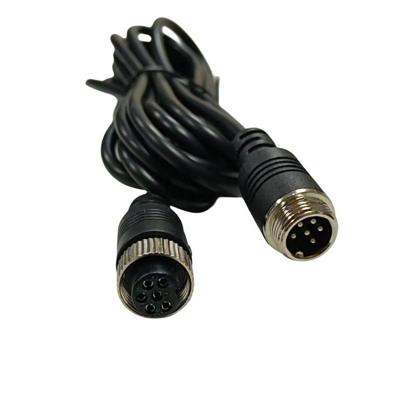 Op maat gemaakte M12 6 Core Man to Female Sensor Wire Harness Video Camera Extension Cable